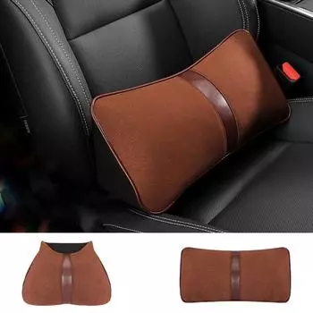 Car Pillow For Neck Vehicle Neck Support Back Travel Pillow Softness Driving Headrest With Adjustable Strap For Cars Auto RVs красный