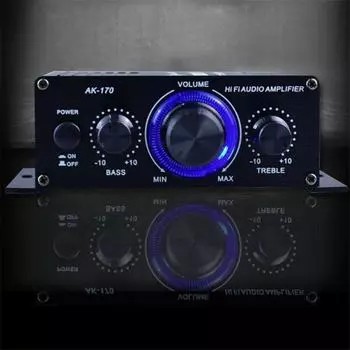 Car Power Amplifier 12V 400W HIFI Stereo Home Audio Digital Aluminum Alloy AMP