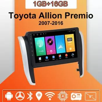 Car Radio Android Auto Carplay For Toyota Allion Premio 2007-2016 Multimedia Player Head Unit Stereo GPS Navigation BT WIFI 1+16GB 1+16GB