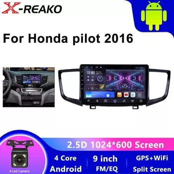Автомагнитола для Honda Pilot 2016 - 2020 2 Din Android стерео мультимедийный проигрыватель GPS навигация Carplay Автомагнитола с сенсорным экраном 4 core 1GB+32GB carplay