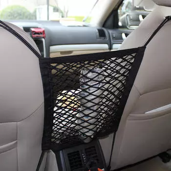 Car Rear Seat Organizer Universal Car Seat Room Storage Set Mobile Phone Net Bag чёрный