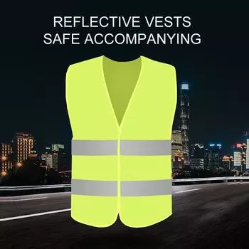 Car Reflective Strip Vest Reflective Strip Vest Car Emergency Reflective Vest Fluorescent Green Orange Safety Suit Strip Vest One Size зелёный