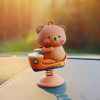 Car rocking doll, teddy bear, interior props, miniature terrarium, gift accessories, boat tank cookie bear, 1 piece,Korean car acc