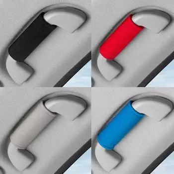 Car Roof Armrest Soft Suede Cover Auto Interior Pull Handle Gloves Protection Ceiling Handle Protective Covers Accessories красный