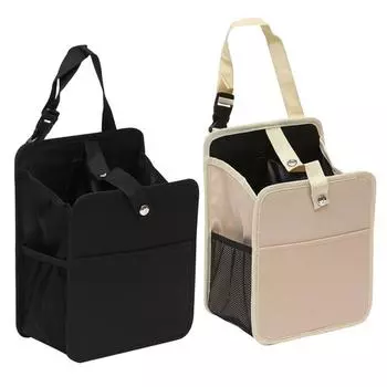 Car Seat Back Storage Box 20L AUTO Headrest Tissue Holder Folding Car Seat Back Storage Trash Bag For Car interior accessories чёрный