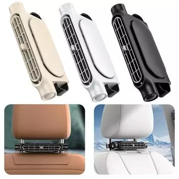 Car Seat Fan Backseat Cooling Fan 3 Speed Adjustable Front Rear Seat Headrest Cooling Air Fan USB Powered Car Interior Accessory бежевый