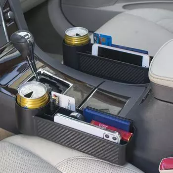 Car Seat Gap Catcher Filler Storage Box Car Storage Tools Black Auto Pocket Organizer Holder SUV Pocket Stowing Tidying Drink чёрный