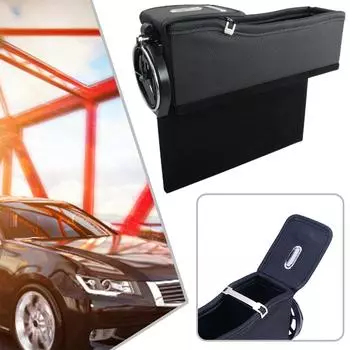 Car Seat Gap Crevice Organizer Filler Pocket Storage Holder Car PU Storage Leather Accessories Interior Box Coin Multi-func S9B4
