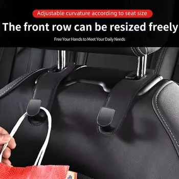 Car Seat Headrest Hook, Auto PU Leather Seat Hook Hangers Storage Organizer Interior For Purse Coats Umbrellas Grocery Handbag розовый