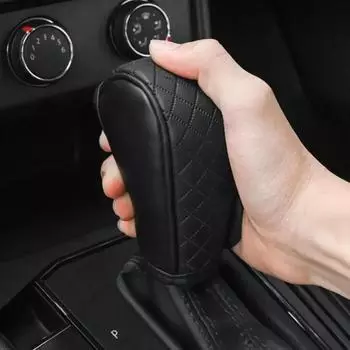 Car Shift Handle Cover Cowhide Non-Slip Wear-Resistant Shift Knob Decor Protective Cover Universal Car Interior Accessories чёрный
