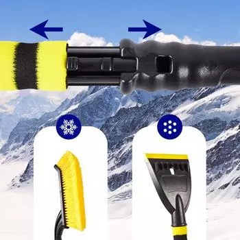 Car Snow Brush and Ice Scraper Auto Windshield Snow Cleaning Tool Detachable Design Snow Shovel Long Foam Grip for Cars