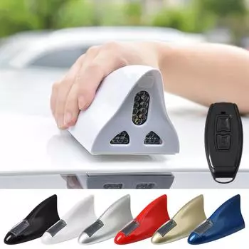 Car Solar LED Anti Collision Light Warning Lights Universal Automobile Light Accessories Shark Fin Antenna Decorating Model B5A6