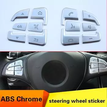 Car steering wheel ABS Chrome sticker for Me+rcedes-Be+nz new C-class car styling accessories