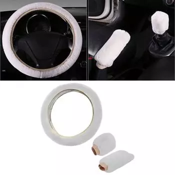 Car Steering Wheel Cover General Purpose Handlebar Steering Winte Plush Cover Wheel Warmer Winter Driving Cover Car New T4S8