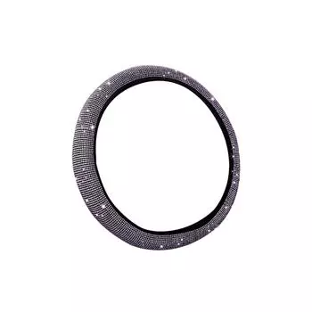 Car Steering Wheel Cover, Suitable For 15 Inch Diameter, Shiny Crystal Diamond Steering Wheel Protective Cover One Size