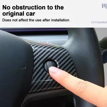 Car Steering Wheel Trim For Tesla Model 3 Model Y Auto ABS Carbon Fiber Patch Decoration Interior Modified Accessories белый