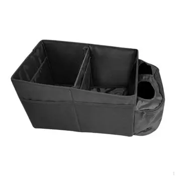 Car Storage Box Foldable Bag Multi Compartment Black Tool Oxford Cloth Auto Accessory
