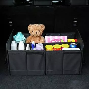 Car Storage Trunk Collapsible Multi-Compartment Car Organizers Trunk Storage Box For Any Car SUV Truck Car Accessories For чёрный