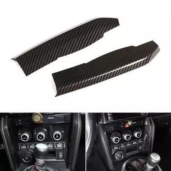 Car Styling Carbon Fiber Texture Center Control Panel Side Strips Cover Trim For Toyota 86 Subaru BRZ 2012 - 2018
