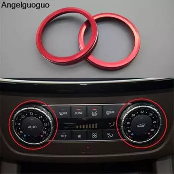 Car styling for Mercedes Benz C Class W204 2008-2013 Car air conditioning Rotary knob button Red-B