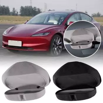 Car Suede Glasses Storage Box For Tesla Y For Tesla Y Highland Sunglasses Clip Storage Case Car Accessories I2X4