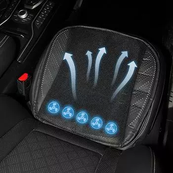 Car Summer Cool Air Seat Cushion Ventilation Breathable Ice Silk Seat Cushion USB 5 Fans Fast Blowing Ventilation Seat Universal чёрный