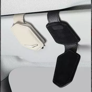 Car Sun Visor Glasses Storage Holder Universal Durable Car Interior Accessories Car Glasses Holder Multi-functional Glasses Clip бежевый