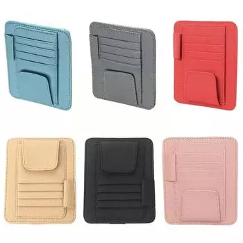 Car Sun Visor Multi-Pocket Business CardSunglasses Holder Visor Storage Management Holder Accessories Auto Interior чёрный