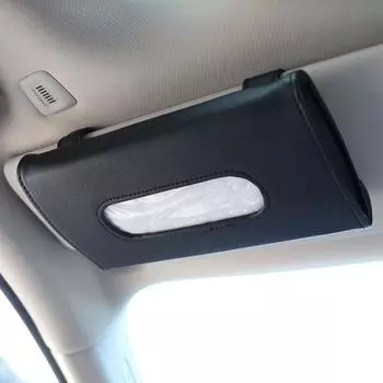 Car Sun Visor PU Leather Tissue Holder Mask Holder Decoration Auto Accessories Storage Car Holder Visor Interior Sun C1Q4 чёрный