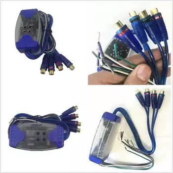 Car SUV Stereo Radio Speaker Wire 4-Way RCA Hi/Lo Line Level Converter Adaptor