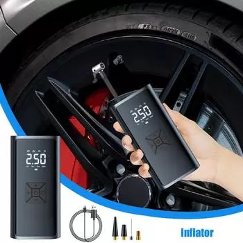 Car Tire Inflator Car Accessories Air Pump With Bright Led Lights Wireless Auto Pump Multifunctional Inflation Air Pump Cordless CHINA