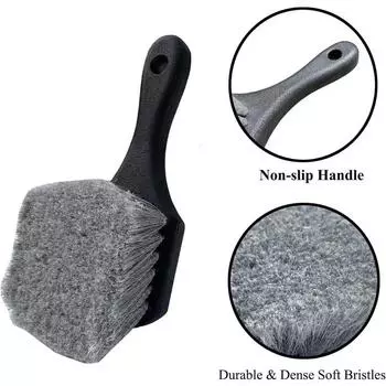 Car Tire Rim Cleaning Brush Soft-bristled Car Wash Brush Short Handle Convenient for Scrubbing General Car Tire Beauty Brush жёлтый