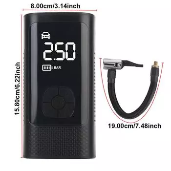 Car Tires Fast Inflation Air Compressor Cordless Inflation Cars Tires Air Compressor For Bike Car Ball Motorcycle Tire Inflator чёрный