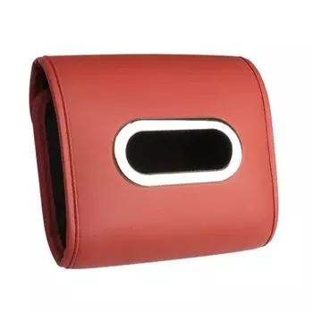 Car Tissue Box Holder Napkin Leather Box Car Backseat Tissue Case with Fix Cord