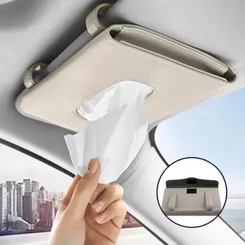 Car Tissue Box Sun Visor Seat Back Sunroof Car Tissue Box Bag Hanging Creative Leather Car Interior Supplies