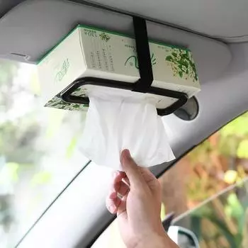 Car Tissue Rack Clip For Car Universal Sun Visor Napkin Box Seat Back Tissue Holder Auto Interior Elastic Hanging Paper Cover чёрный