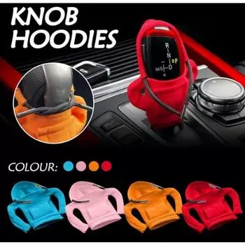 Car Universal Gear Shift Knob Cover Styling Hoodie Handle Shift Lever Decoration Mini Hoodie for Auto Interior Accessories чёрный