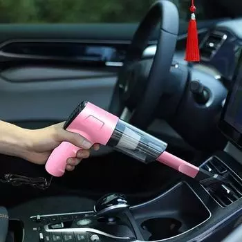Car Vacuum Cleaner Strong Dust Removal High Power Sedan Handheld Direct Plug 12v Wire Mini Cleaning Machine for Cars Accessories розовый