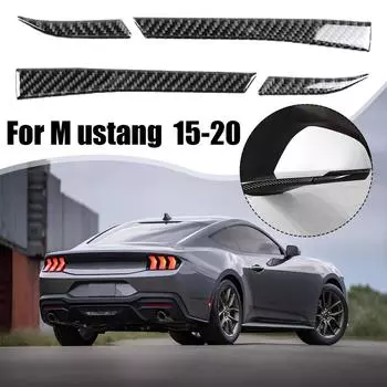 Car View Mirror Anti-rub Strips Carbon Fiber For 15-20 Rearview Mirror Anti-rub Strips Anti-collision Protector Sticker чёрный