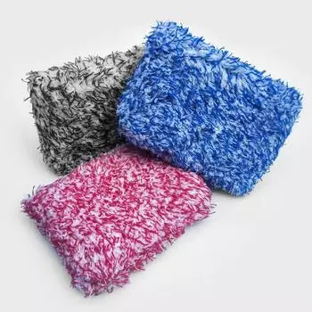Car Wash Sponge Block Microfiber Towel Coral Fleece Car Wash Sponge Wipe Cloth Car Detailing Waxing Towel beauty Supplies красный