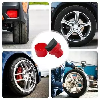 Car Wax Applicator Pad Car Tire Waxing Sponge with Lid Curved Shaped Easy Waxing Tire Sponge Tire Cleaning Tools Detailing Brush