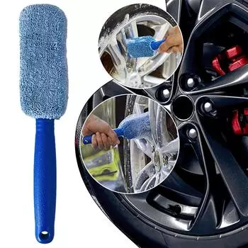 Car Wheel Wash Brush Portable Microfiber Tire With Motorcycle Auto Tool Accessories Plastic Handle Cleaning Detailing H1a9