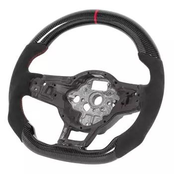 Carbon Fiber Steering Wheel Suede Fit for Mk7/Mk7.5 GTD/R 2013-2020 Red Stitching чёрный
