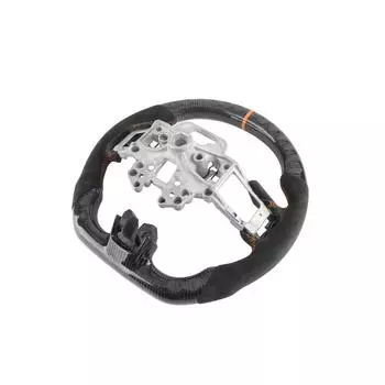 Carbon Fiber Steering Wheel Suede W/Orange Stitching 12 OClock Ring Fit for EcoBoost/GT/Shelby GT350 чёрный