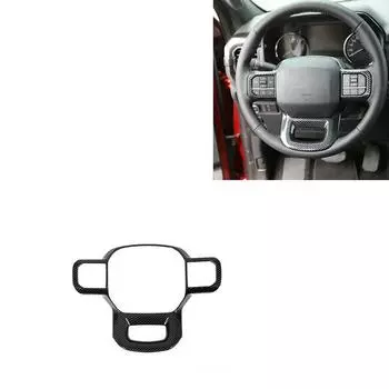 Carbon Fiber Style Inner Steering Wheel Frame Cover Trim For 2021-2022 Ford F150 F-150