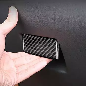 Carbon Fibre Copilot Storage Box Handle Decoration Sticker Interior Refit For Cadillac XT5 Car Car styling accessories чёрный