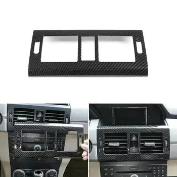 Carbon Texture Car Interior Center Air Conditioning Vent Outlet Cover Frame Trim For Mercedes Benz GLK X204 2008-2012 Chrome