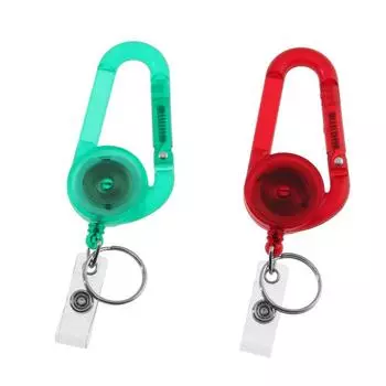 Card Holder Anti Lost Outdoor Easy Pull Buckle Badge Holder Carabiner Keychain Badge Reel Clip чёрный