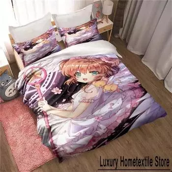 Cardcaptor Sakura All Season Twin Bedding Set Comforter Set Bed Duvet Cover Double King Comforter Cover Home Textile EU Single 135x200cm