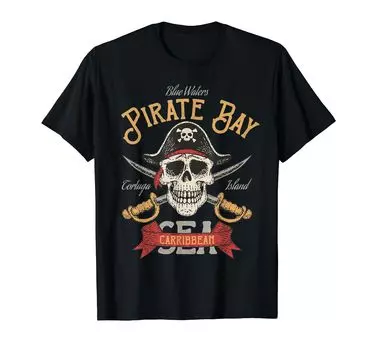Футболка с изображением пирата Caribbean Crossbones чёрный
